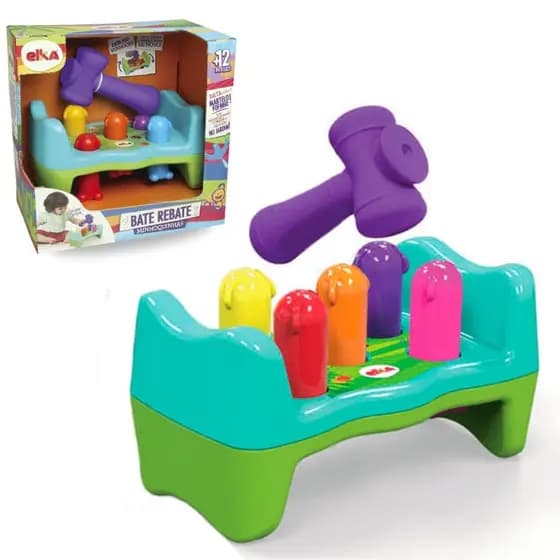 Brinquedo Educativo Para Bebes Bate Rebate Minhoquinha Didático Elka