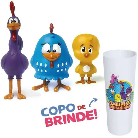Familia Galinha Pintadinha Brinquedo Para Bebês Vinil Macio Para Hora do Banho Elka