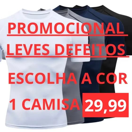 CAMISA CAMISETA DE COMPRESSÃO APERTADA COM PEQUENOS DEFEITOS