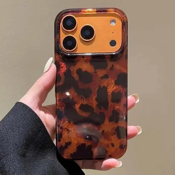 Ouro Preto Leopardo Impressão Glacial Padrão Caso Para iPhone 17 16E 15 14 13 12 11 Pro Max Plus XS Capa
