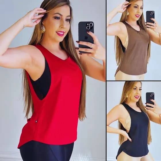 Blusa Academia feminina Regatão ) Veste Legging Camisão Tapa Bumbum Camiseta Tule Roupas de Academia Dry Fit Treino