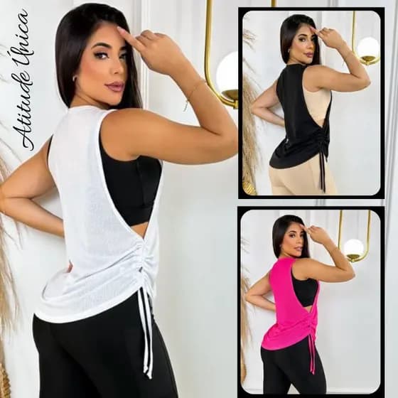 Blusa Academia Feminina Puxar ) Regata Veste Legging Camisão Tapa Bumbum Camiseta Tule Roupas de Academia Dry Fit