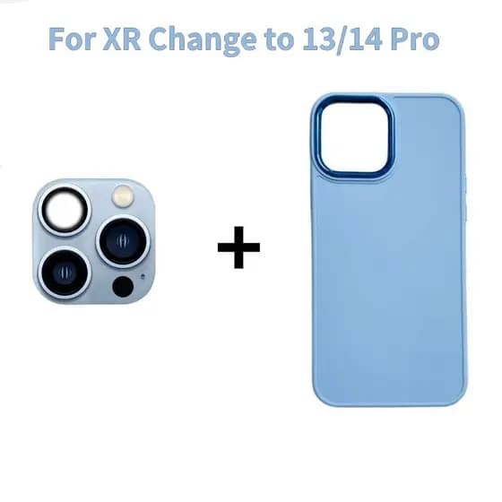 Lente Modificada + Capa De Telefone Para iPhone XR Mudança 13 Pro/14 Design De Câmera Tripla HD Vidro Temperado Protetor