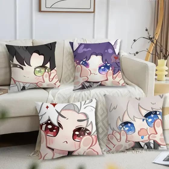 Bonito chibi Arte Amor E Espaço Profundo Sylus Capa De Almofada Macia Fronha Para Sofá Sala Estar Decoração Escritório E