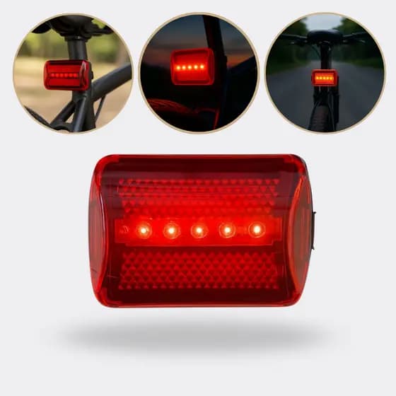 Lanterna Traseira Para Bicicleta Sinalizador Bike 5 Leds 6 Funções