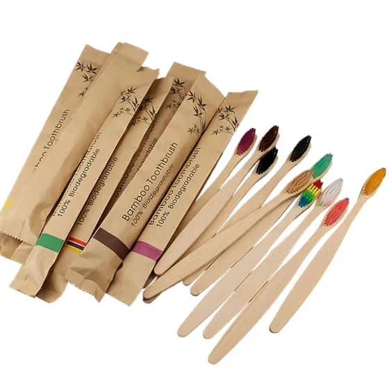 20PCS Escova Dental Colorida Conjunto De Bambu Natural Carvão Vegetal Dentes Eco Cuidado Oral