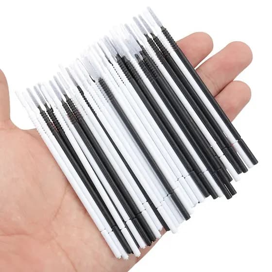 100 Pçs Cabeça Longa Descartável Microbrush Aplicadores Extensões De Cílios Cola Escovas De Limpeza Escova