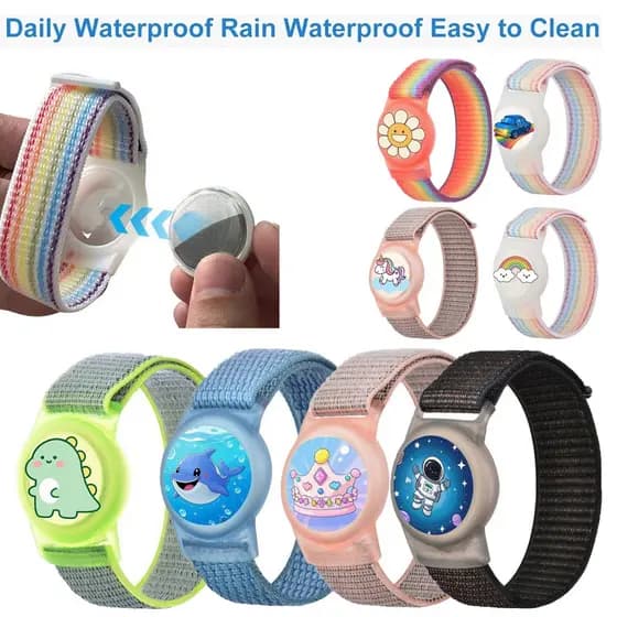 Pulseira Airtag À Prova D'água Para Crianças (1 Pacote) , De Etiqueta De Ar Oculta De Nylon Macio Cobertura Completa Sup