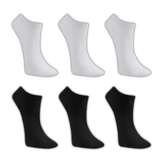 Kit 6 Pares Meia Soquete Algodão Cano Curto Infantil Unissex Menino Menina Conforto Invisível Branca
