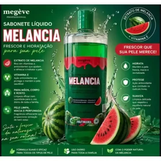 Sabonete Líquido Perfumado 100% Vegano 1litro Melancia