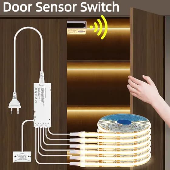 Interruptor De Controle De Sensor De Porta Inteligente COB LED Strip Light Set 1-6PCS Iluminação Integrada Para Vitrine