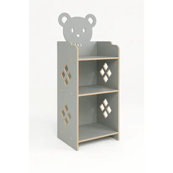 Mesa de Cabeceira Infantil Prateleira Organizador MDF Urso Brinquedoteca Quarto Kids Fácil Montagem
