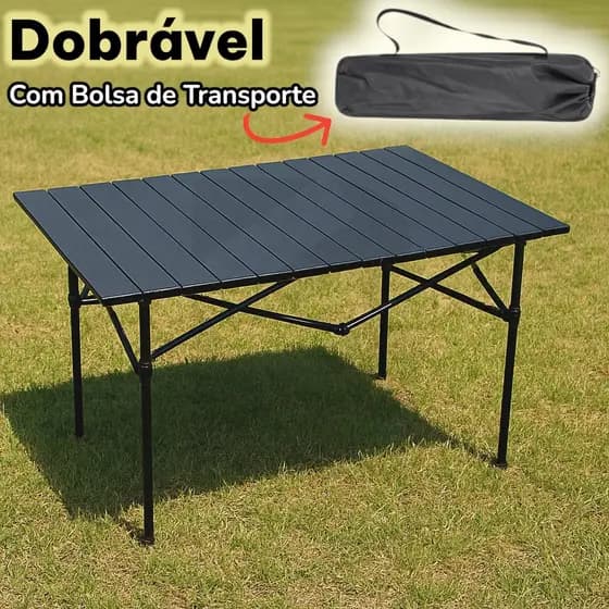 Mesa Dobrável Camping para Acampamento Pesca 95cm Alumínio resistente a ferrugem