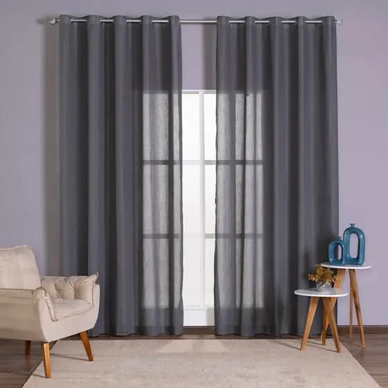 Cortina Linho Quarto e Sala 6,00 x 2,30/ 2,40/ 2,50/ 2,60/ 2,70/ 2,80 Sem Forro