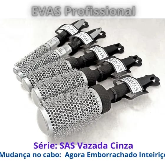 EVAS Escovas Térmica Cerâmica Modeladora- série SAS - VAZADA Cinza