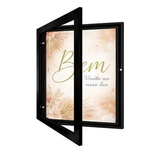 Quadro decorativo cobre caixa de luz com moldura 68ALTURA x 48LARGURA Abre e fecha Personalize sua frase quartodecoração
