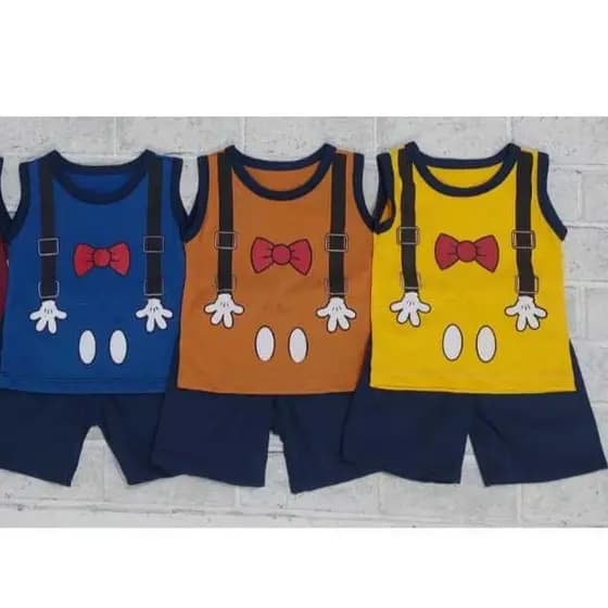 Conjunto Bebê Menino Camiseta Regata Estampada e Bermuda 09 á 12 Meses Moda Verão Roupa de Bebe