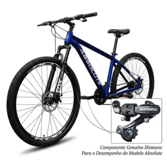 Bicicleta Aro 29 Absolute Nero 5 Alumínio 21v Shimano Freio A Disco Garfo com Suspensão