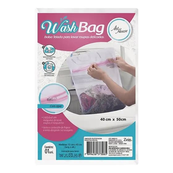 Bolsa P/ Lavar Roupas Delicadas Intimas 40x50cm Wash Bag