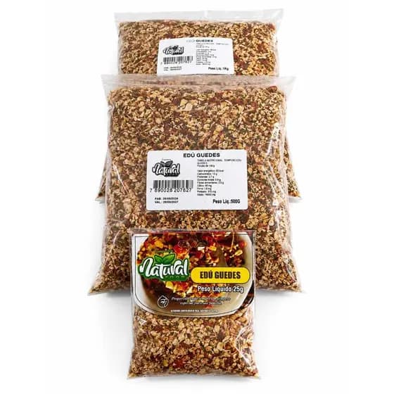 Tempero Edu Guedes Original Natural Sem Conservantes Ingredientes Selecionados Puro Premium 25g 500g 1kg