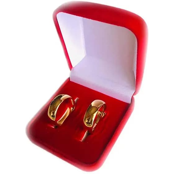 par aliança tradicional 6mm tungstênio Banho Moeda Antiga com caixinha COD-12