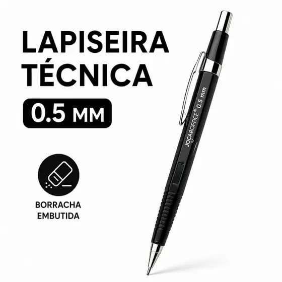 Lapiseira Técnica 0.5mm Hexagonal Profissional Com Borracha