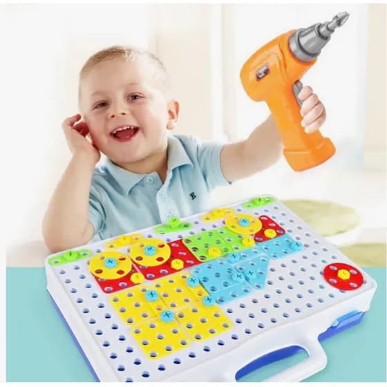 Kit Ferramenta Infantil Parafusadeira De Brinquedo De Montar Didatico Educativo Crianças Construção
