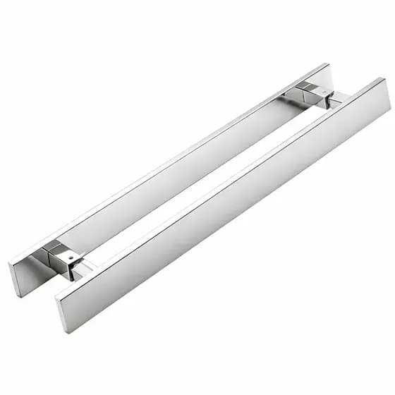 Puxador inox barra chata 40cm para portas de madeira, vidro e aluminio, 30cm entre furos