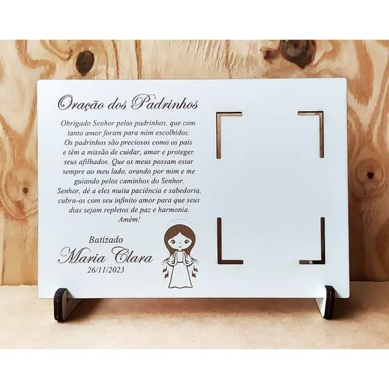 Kit 8 Mini Porta Retratos para Batizado Personalizados em MDF - Vários Modelos