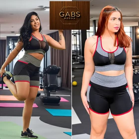 Kit Fitness 2 Conjuntos Top Short Suplex Conforto Máximo e Estilo na Academia para treinar