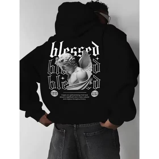 Blusa de Frio Moletom Masculino Blessed Angel Algodão Unissex