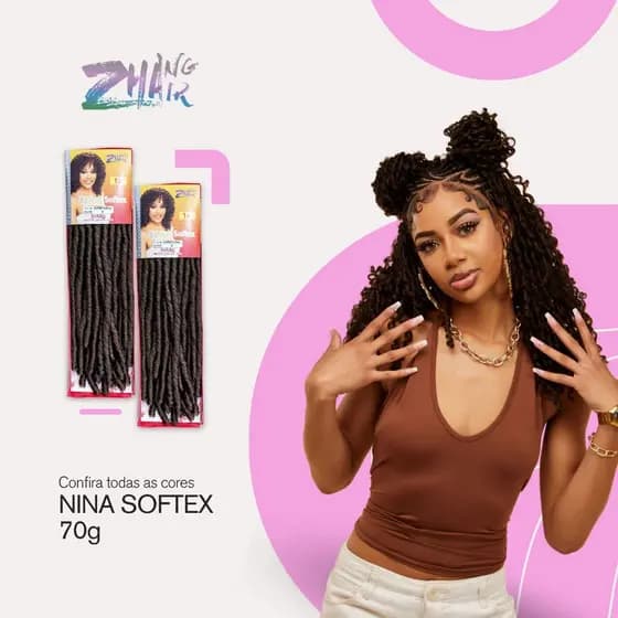 Nina Softex Original Cabelo Cacheado Sintético 70g CORES VARIADAS