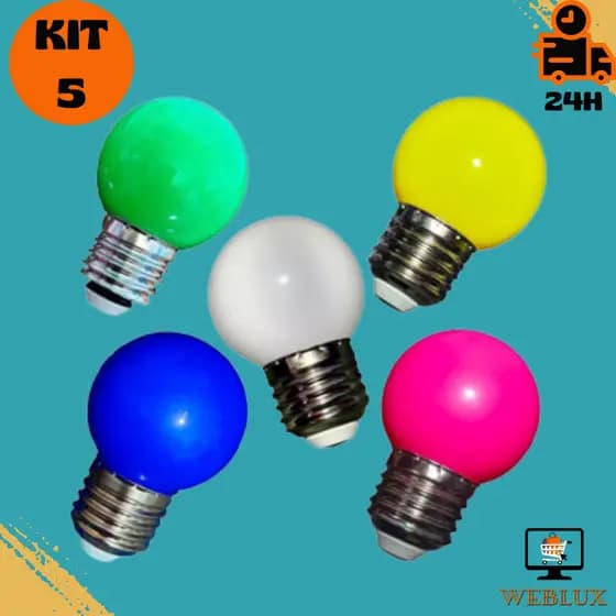 Kit 5 Lampada Bolinha Led 1w 3w 110v/220v Abajur Festa Decoração Lampada Decorativa