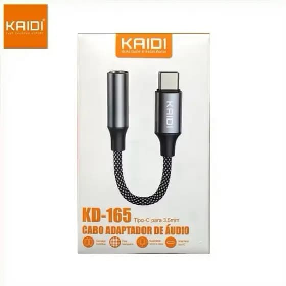 Cabo Adaptador de Áudio Tipo-C para P2 3.5 mm KAIDI KD-165