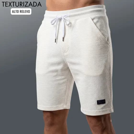 Short Mauricinho Masculino Texturizado Com Cordão Shorts Premium Casual Basico Discreto Confortavel