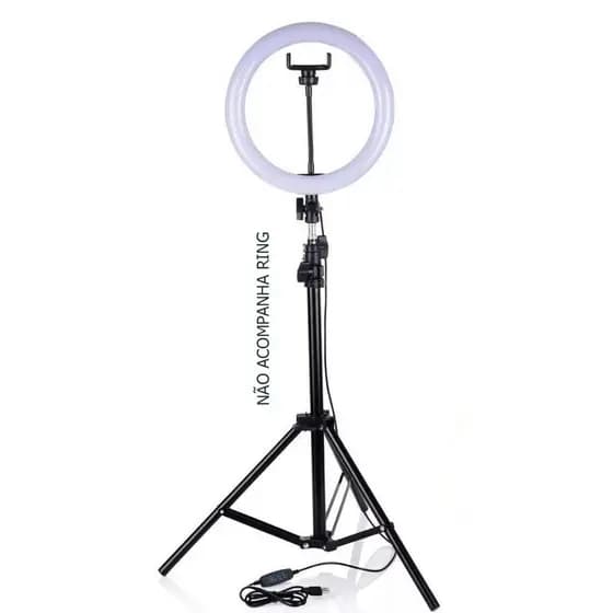 Tripé Para Ring Light Iluminadores Flash Softboxes 2,10m Tik tok Vídeos Rells