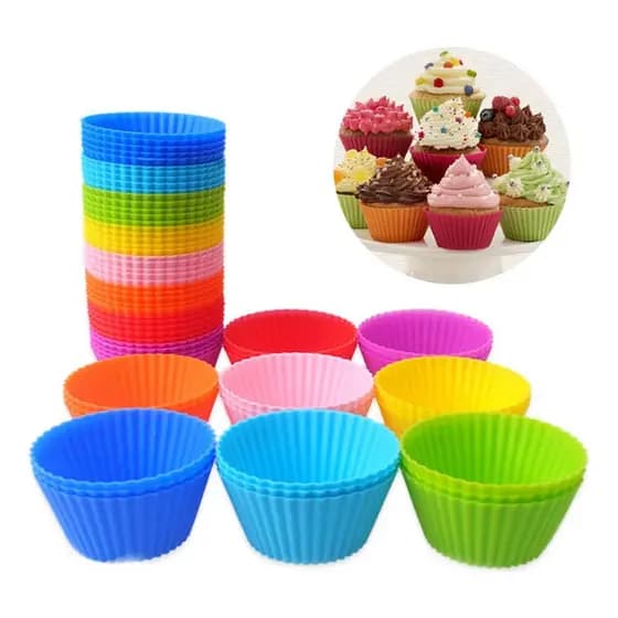 kit 60 Forminhas Forma Assadeira para Cupcake Mini Muffin Bolinho silicone