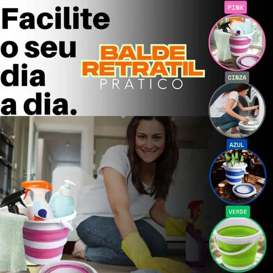 Balde Retratil 3l Mágico dobrável Flexível