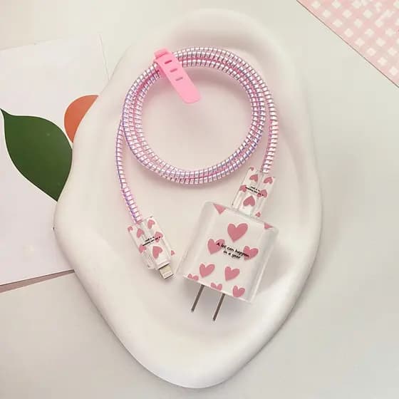 Caixa Para IPhone 20w/18w Tampa Do Carregador Cabo Mola Linha Protetora De Dados Cordão Hello Kitty Urso Gloomy