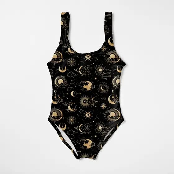 Maiô Infantil Menina Feminino Moda Praia Natação Banho Estampas Astros E Universo