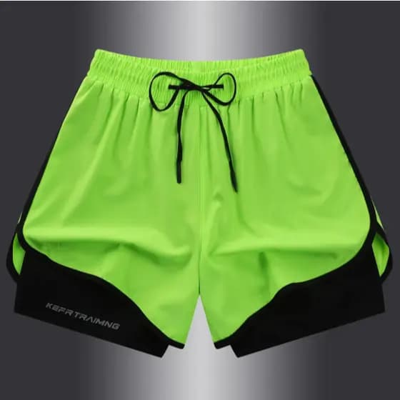 Shorts esportivos de seda gelada masculinos ,Bermudas 2em1 De Compressão Dryfit