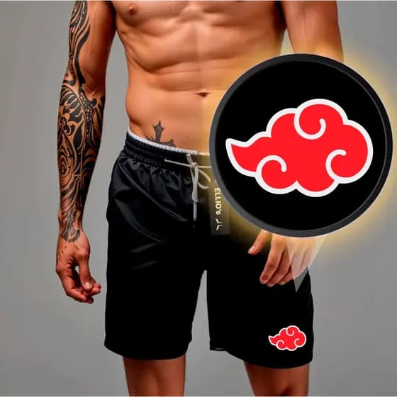 Bermuda Tactel Mauricinho NARUTO AKATSUKI academia, skate ,basquete, corrida