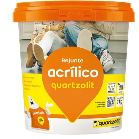 Rejunte Acrílico Flexível Quartzolit 1kg Com Cobertura Uniforme Para Pisos E Paredes