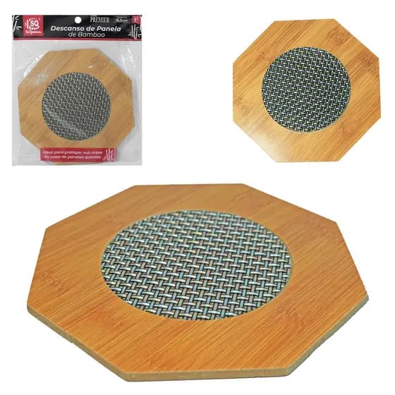 Descanso de panela de bambu sortidos 16,5cm