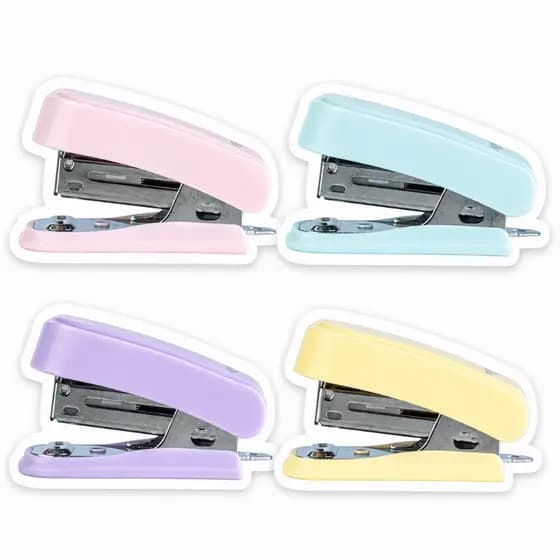 Mini Grampeador 12 Folhas Cor Pastel Tons Pasteis