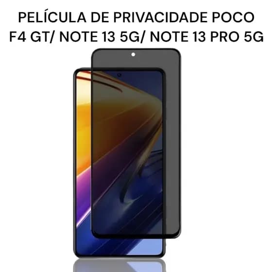 Película de Privacidade de Vidro Poco F4 GT/ Note 13 5G/ Note 13 Pro 5G