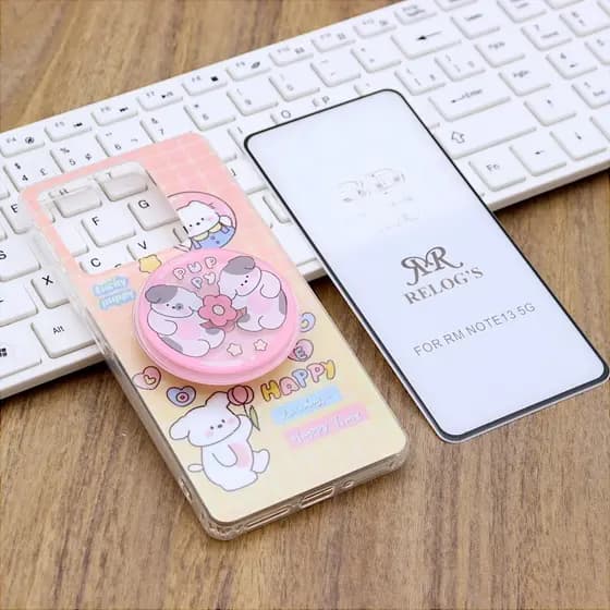 Capa Estampada Suporte Para RM NOTE 13 5G com Película Vidro 3D