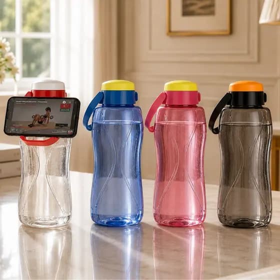 Garrafa De Água Max 1,5lt Com Alça Suporte Celular Grande