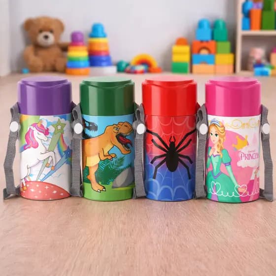 Copo Infantil Cantil 430ml Com Alça Escola Viagem Infantil