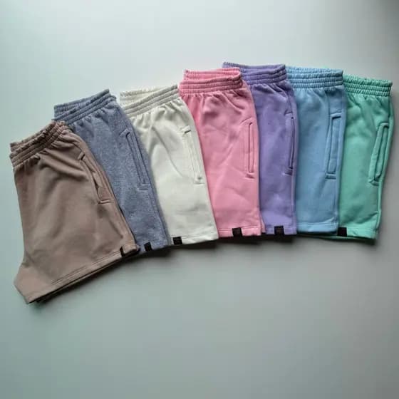 Kit 5 Shorts feminino de Bolso bermuda no moletom short academia feminino com cintura alta